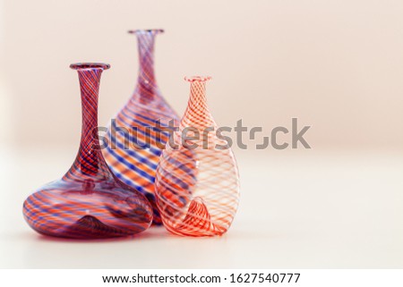Glass vase - composition with glass vases Royalty-Free Stock Photo #1627540777