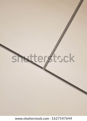 External Plastered concrete wall Construction groove diagonal line.