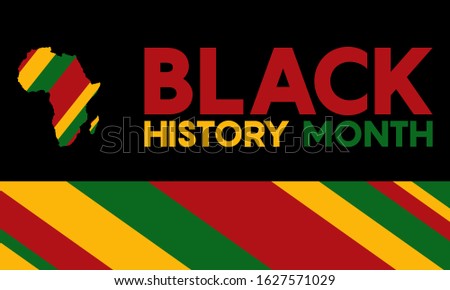 Black History Month. Celebrated annually in February in the USA and Canada, October in Great Britain . Background, poster, greeting card, banner design. Vector EPS 10.