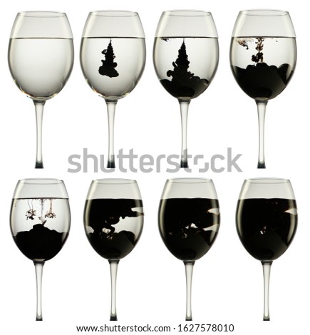 Black ink in a glass