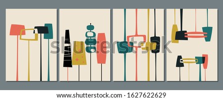 1950s Backgrounds, Patterns, Mid Century Modern Style Shapes and Vintage Colors Royalty-Free Stock Photo #1627622629