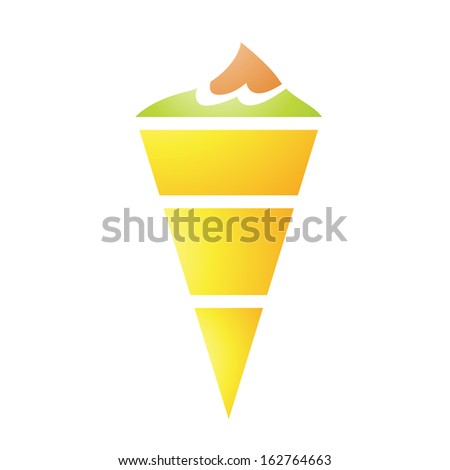 Illustration of Ice Cream Cornet isolated on a white background