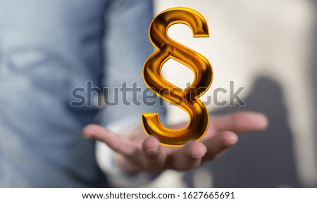 symbol paragraph law sign digital in hand