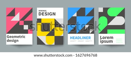 Minimalistic geometric poster, minimal cover template, A4 brochure, swiss style vector graphic design