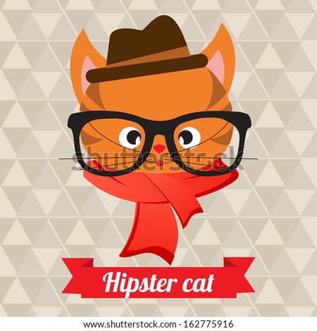 Cute hipster cat
