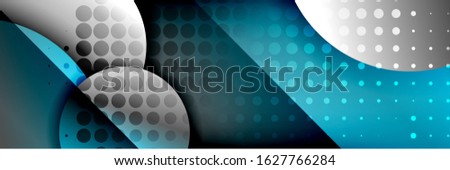 Dynamic trendy geometrical abstract background. Circles, round shapes 3d shadow effects and fluid gradients. Modern overlapping round forms. Vector Illustration For Wallpaper, Banner, Background, Card