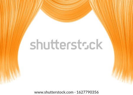 Blond hair over white as background (isolated). Copy space