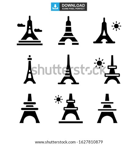 Eiffel tower icon or logo isolated sign symbol vector illustration - Collection of high quality black style vector icons
