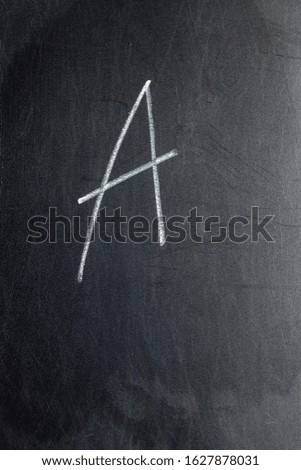 Letter A on a chalk board
