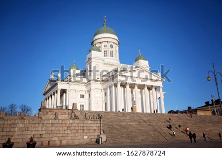 Beautiful Helsinki Cathedral, monuments Finland