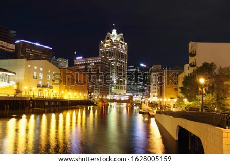 Milwaukee city skyline at Night 