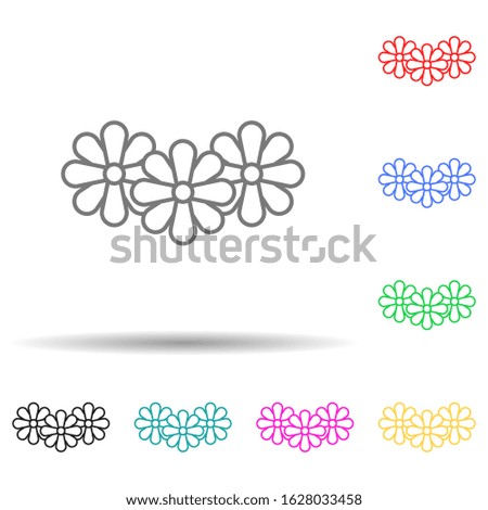 flowers multi color style icon. Simple thin line, outline vector of easter icons for ui and ux, website or mobile application