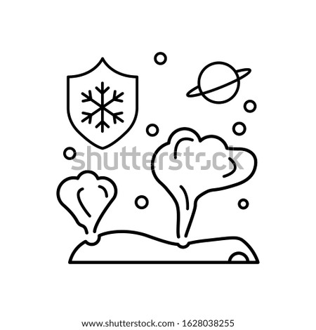 Geysers on the planet Jupiter icon. Simple line, outline vector elements of interplanetary colonization icons for ui and ux, website or mobile application