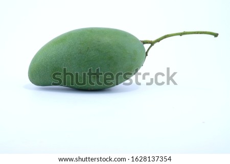 picture of green mango on white background