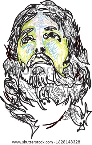 Jesus Christ scribble type vector illustration 