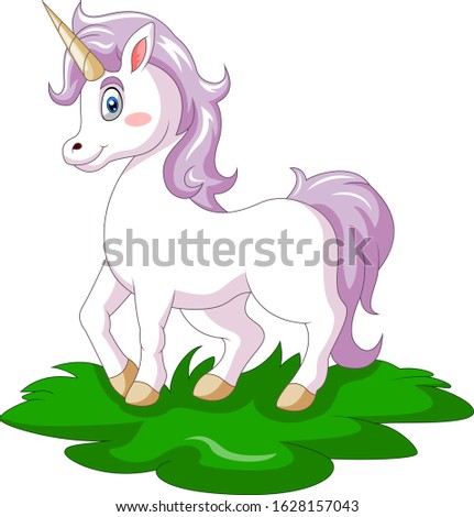 A cute happy unicorn cartoon