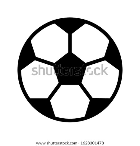 Football ball - soccer. Flat web icon, sign or button isolated on grey background. Collection modern trend concept design style illustration symbol