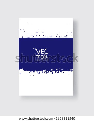 Phantom Blue ink brush stroke on white background. Minimalistic style. Vector illustration of grunge element stains.Vector brushes illustration.