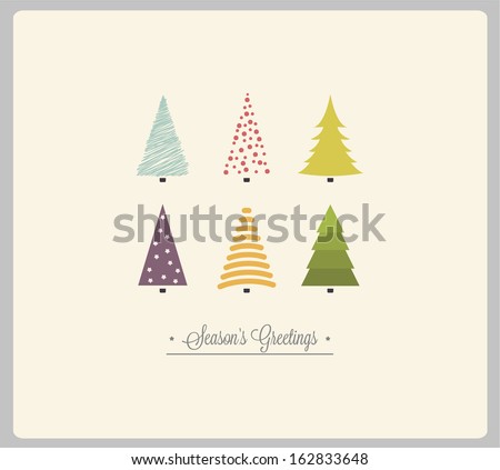 Christmas card with Christmas tress