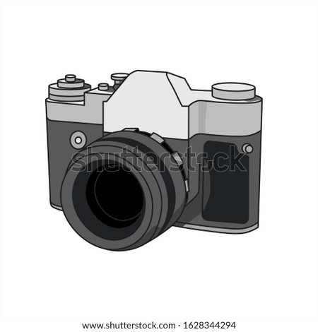 vector old camera photo illustration
