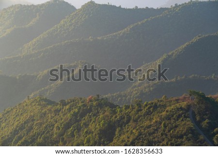 Amazing Mountain complex layer during morning at Mae Hong Son unseen Thailand.