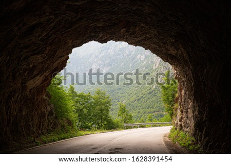 Pass through the tunnel in Bosnia and Hercegovin.
