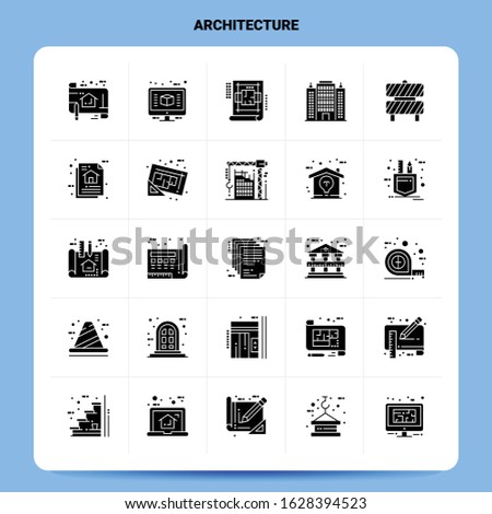 Solid 25 Architecture Icon set. Vector Glyph Style Design Black Icons Set. Web and Mobile Business ideas design Vector Illustration.