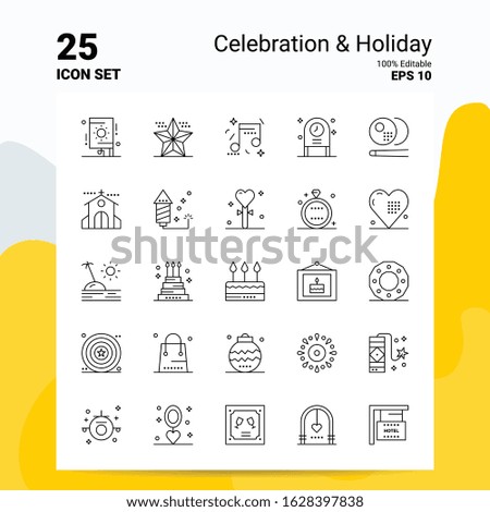 25 Celebration & Holiday Icon Set. 100% Editable EPS 10 Files. Business Logo Concept Ideas Line icon design