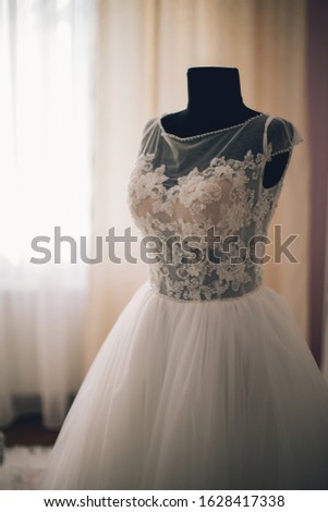 Picture of nice wedding dress on the mannequin.
