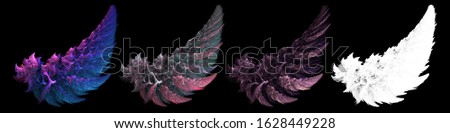abstract feather set with white clipping mask