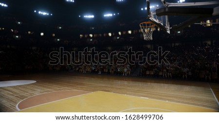 Professional basketball stadium made in 3d with animated crowd.