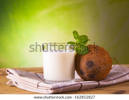 coconut milk on wood