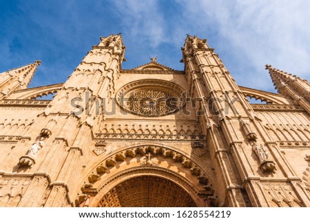 La Seu, the gothic cathedral de Santa María de Palma de Mallorca, Baleares, Spain Royalty-Free Stock Photo #1628554219