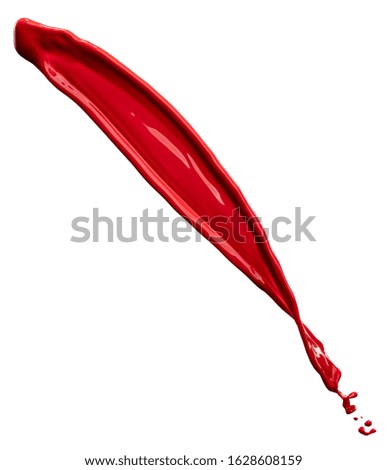 splendid red paint splash isolated on white background