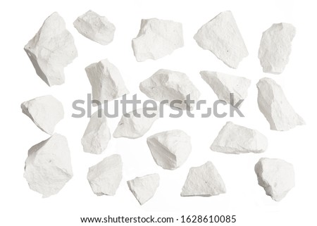 Rock stone broken explosion isolated on white background Royalty-Free Stock Photo #1628610085