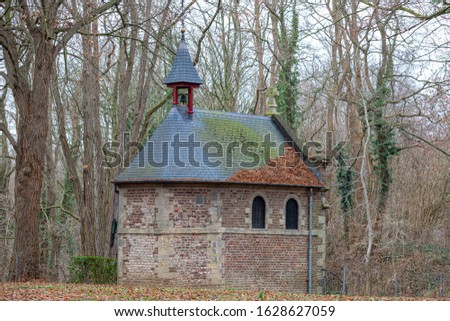 Winter landscape with back view of Sint Rosa Kapel, The Sint-Rosakapel is a chapel in Sittard in the Dutch province of Limburg, Netherlands, Situated in the southernmost province borders the German.