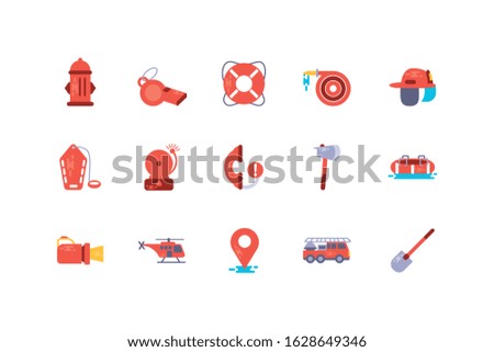 Icon set design, Emergency rescue save department 911 danger help safety and aid theme Vector illustration