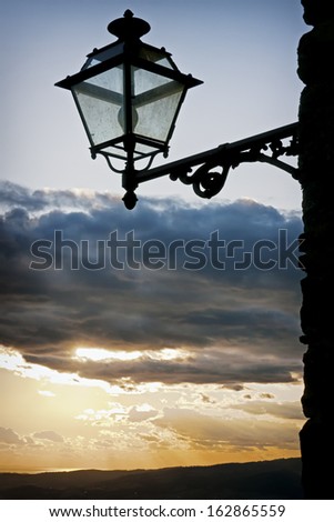 old-fashioned streetlamp in italy