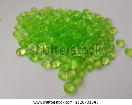 Small green balls. 