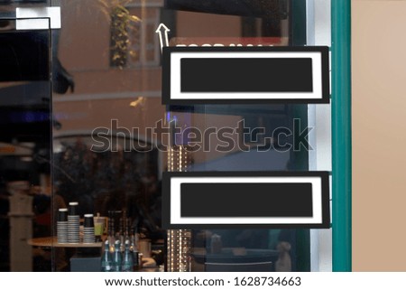 Blank menu board in restaurant-cafe