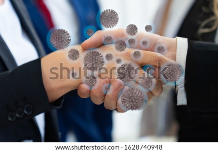 Corona virus 2019,the most transmission of virus or bacterai from hand touch concept for background healthcare and medical Royalty-Free Stock Photo #1628740948