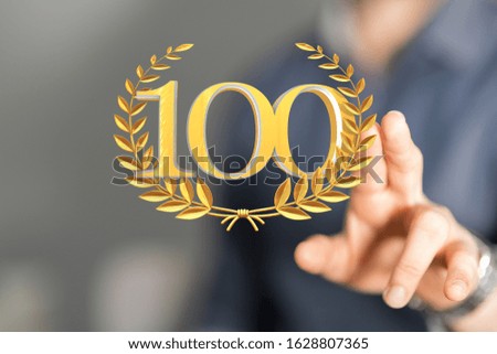100 years anniversary celebration logotype with elegant celebration
