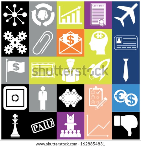 Set of 25 business high quality symbols. Collection. Amazing desing. Vector Illustration.