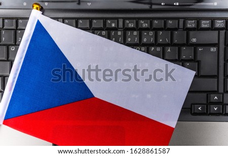  flag of Czech Republic on computer, laptop keyboard