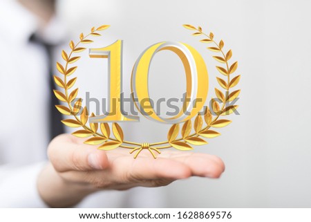 10 Anniversary 3d numbers. Poster template for Celebrating 10th anniversary event party
