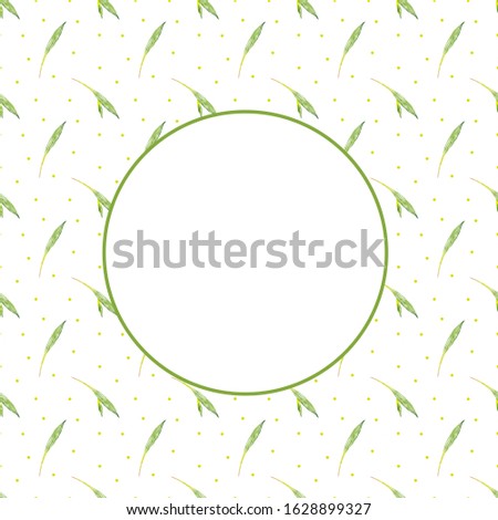 A round frame of  leaves on a white background. Use for wedding invitations, birthdays, menus and decorations.