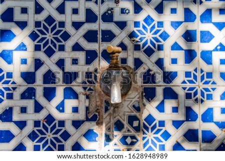 A Moroccan style water tap made with handmade mosaic