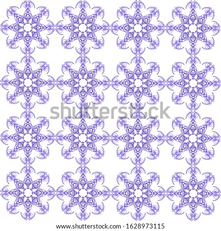 Openwork pattern in blue for tiles, textiles, packaging