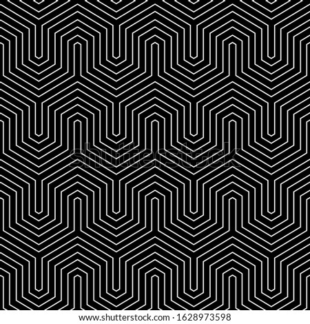 Jagged stripes motif. Zigzag lines background. Linear backdrop. Seamless pattern.Geometric waves ornament. Curves image. Digital paper, textile print, web design.