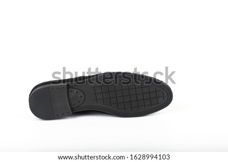 Men's leather shoes on white background, isolated product, comfortable shoes.

